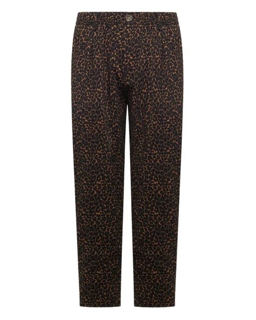 Pantalones con estampado de leopardo Pierre Louis Mascia de hombre de color Brown