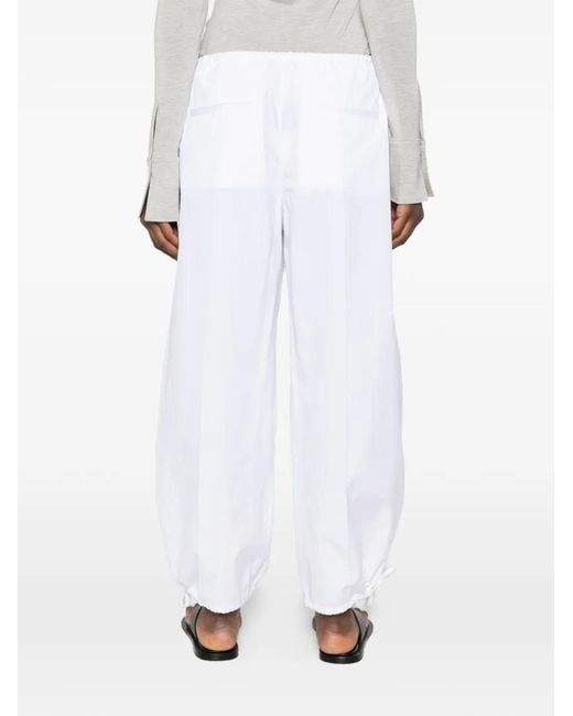 Totême White Drawstring-Fastening Trousers