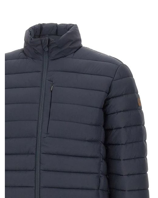 Save The Duck Blue Zip-Up Padded Jacket for men