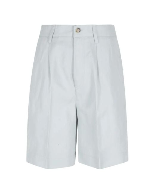 Woolrich Blue Pleated Shorts