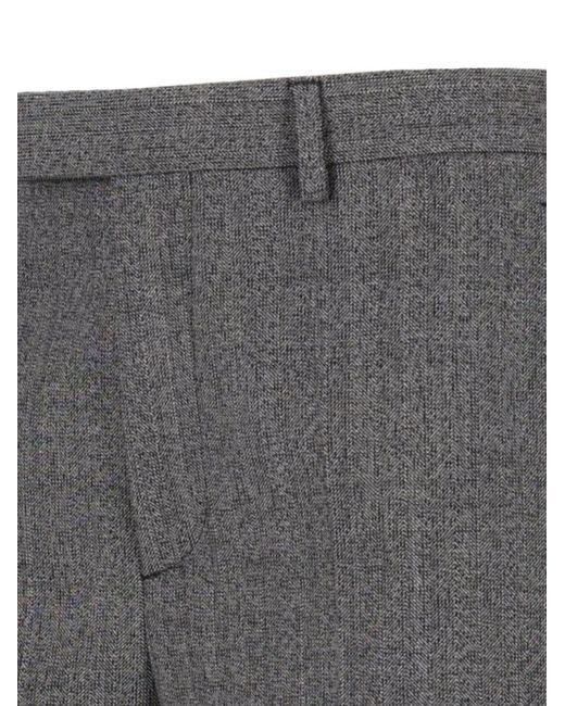 Valentino Garavani Gray Herringbone-Pattern Tailored Trousers for men