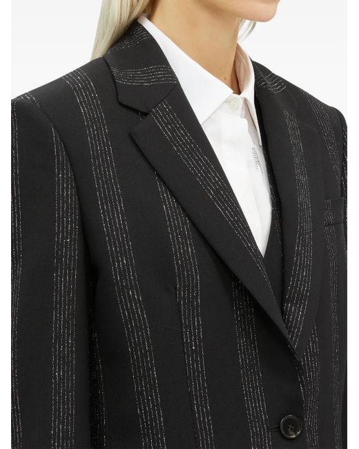 MSGM Black Striped Single-Breasted Blazer