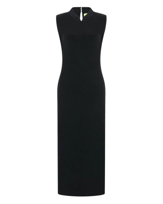 Shanghai Tang Black Qipao Midi Dress
