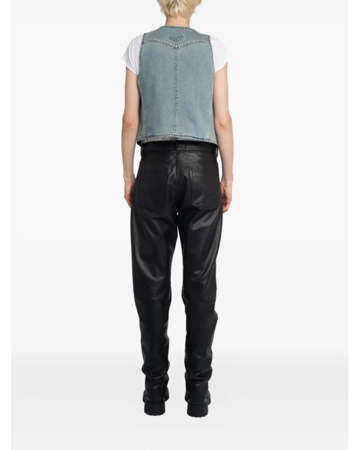 Zadig & Voltaire Blue V-neck Studded Waistcoat