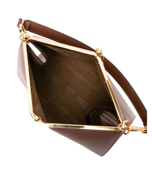 Etro Brown Medium Vela Leather Tote Bag