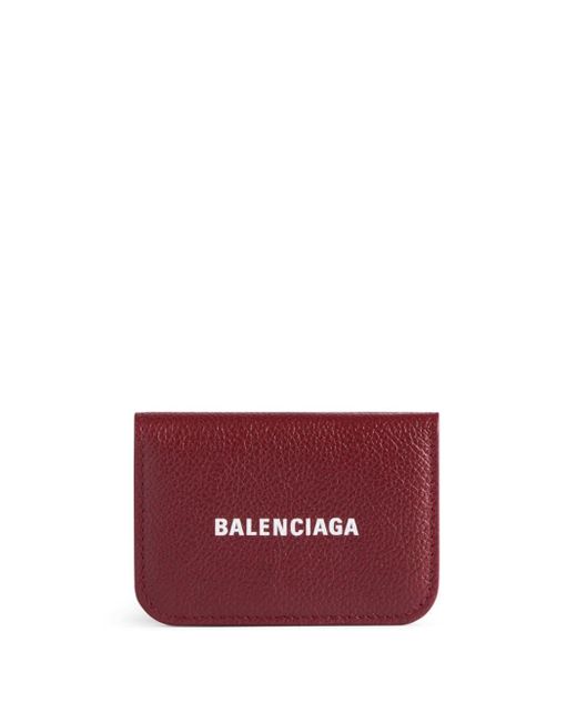 Portefeuille en cuir à logo Balenciaga en coloris Red