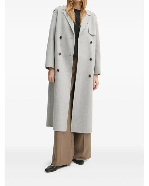 Theory ウール&カシミアブレンド ダブルコート Gray