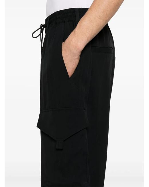 Y-3 Black Twill Cargo Pants for men