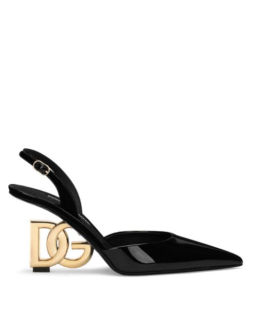 Dolce & Gabbana Dgヒール スリングバック レザーパンプス Black