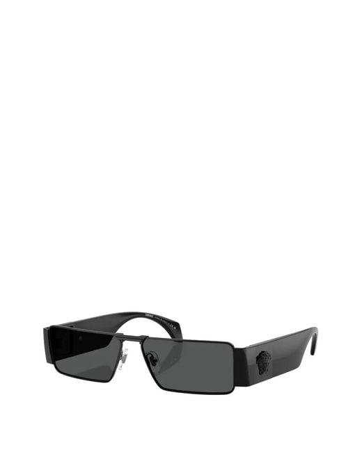 Versace Black Medusa-Plaque Rectangle-Frame Sunglasses for men
