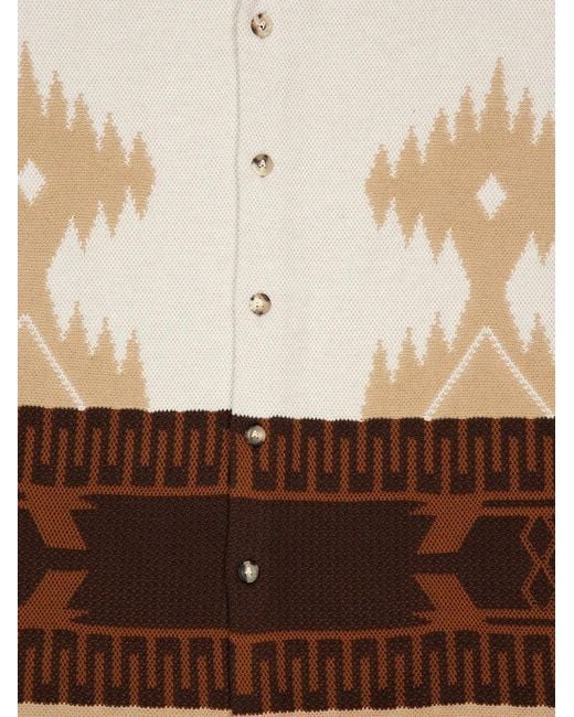 Alanui White Patterned Piqué Shirt for men