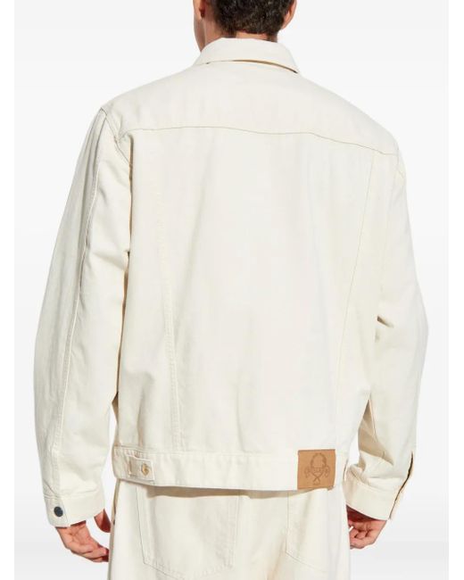 Moschino White Button-Fastening Flap-Pocket Jacket for men