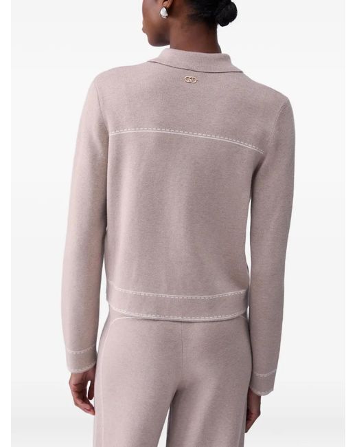 Liu Jo White Knit Jacket With Beads