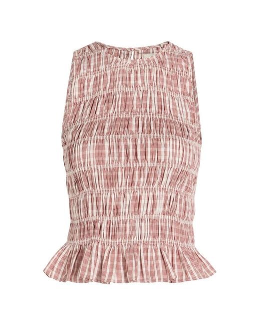 Faithfull The Brand Pink Cales Shirred Top