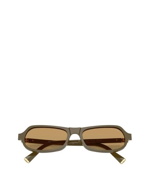 Miu Miu Metallic Geometric Logo Sunglasses