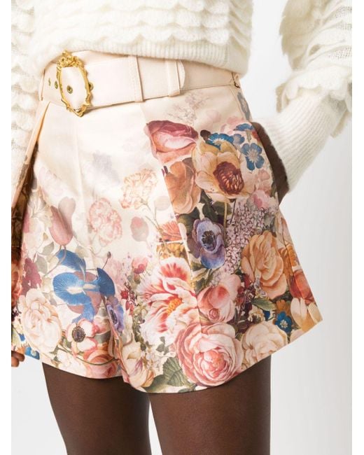 Shorts luminosity stampa floreale di Zimmermann in Natural