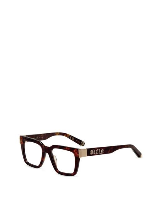 Philipp Plein Brown Square-Frame Tortoiseshell-Effect Glasses for men