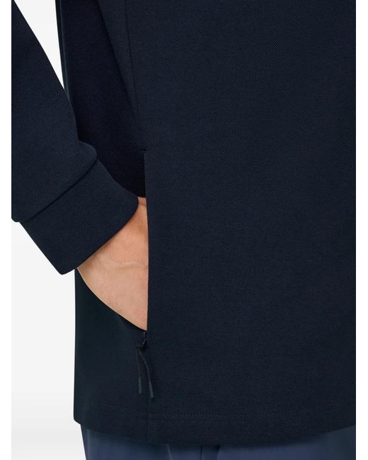 Boggi Blue Sweat Zippé En Piqué for men