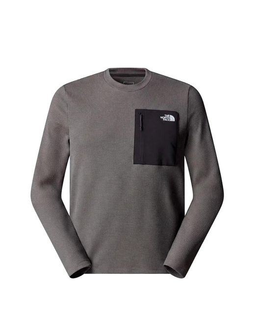 The North Face Gray Logo-Print Zip-Pocket Sweater for men