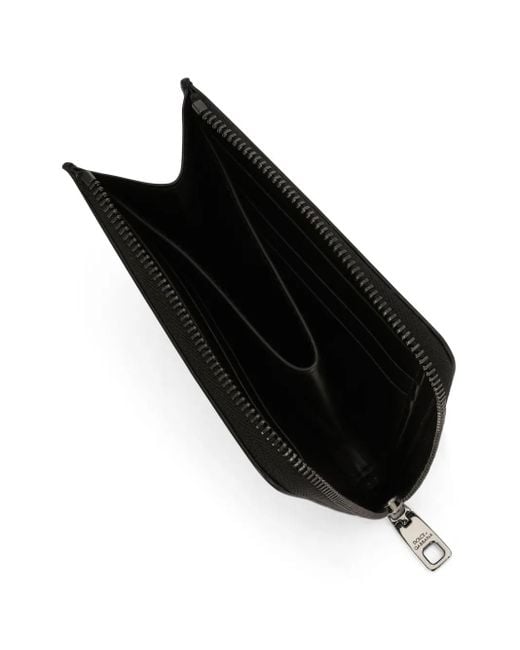 Dolce & Gabbana Black Logo Print Leather Wallet for men