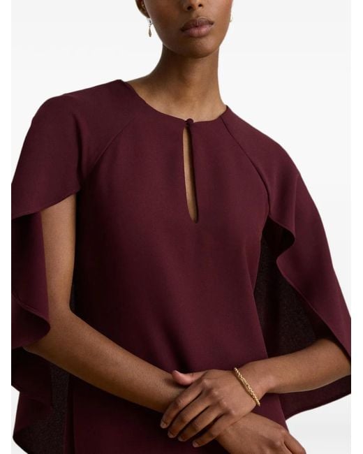 Ralph Lauren Red Tiveah Cape-Sleeve Mini Dress