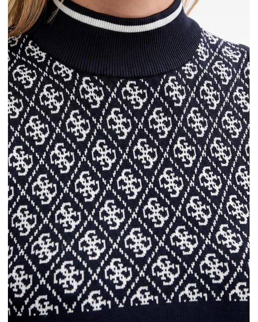 Guess Blue Logo Patterned Top
