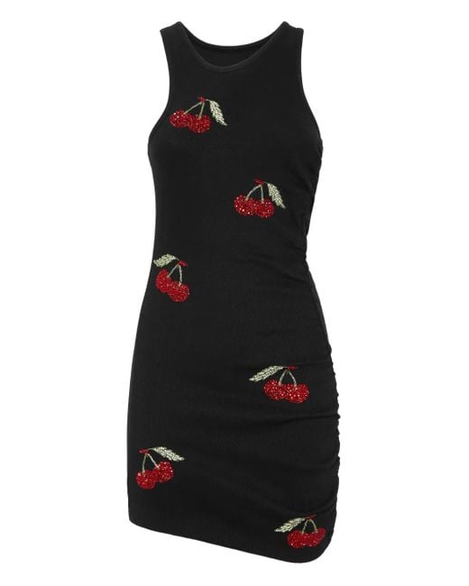 Philipp Plein Black Cherry-Motif Mini Dress