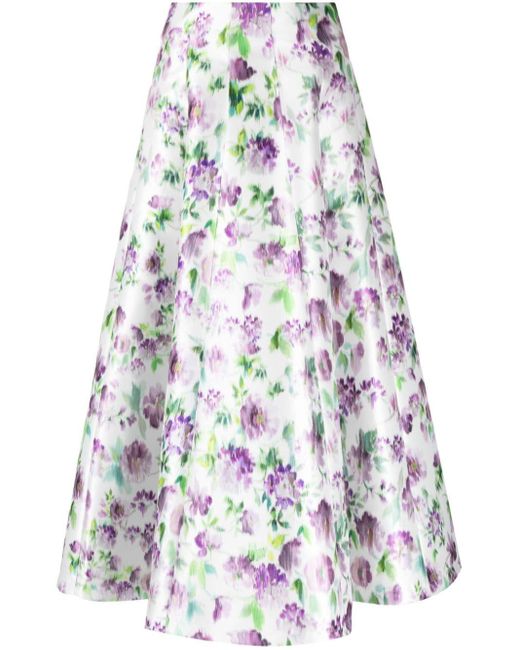 Falda larga con estampado floral Philosophy Di Lorenzo Serafini de color White