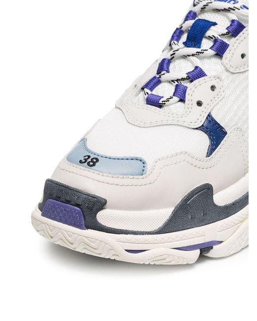 balenciaga blue and white triple s