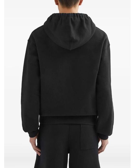 Sudadera De Algodón Con Capucha Jil Sander de hombre de color Black