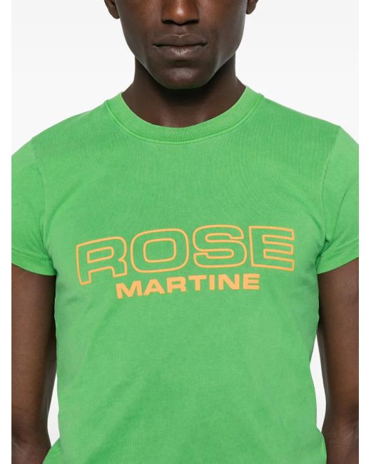 Martine Rose Green Crew-Neck T-Shirt for men