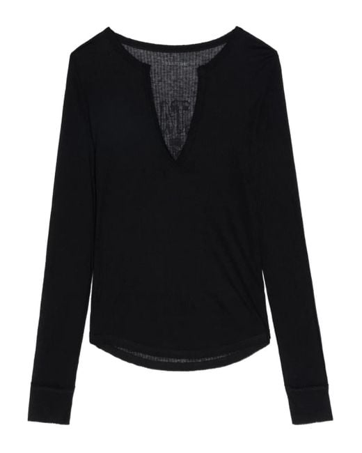 Zadig & Voltaire ロングスリーブ トップ Black