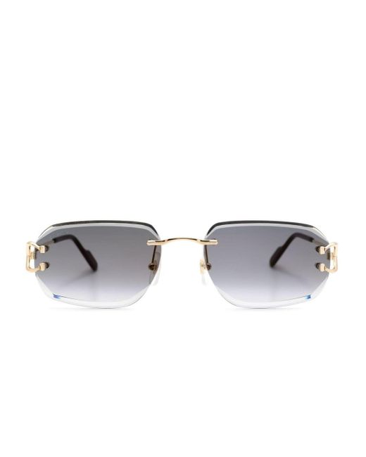 Cartier Metallic Rimless Rectangle-frame Sunglasses for men