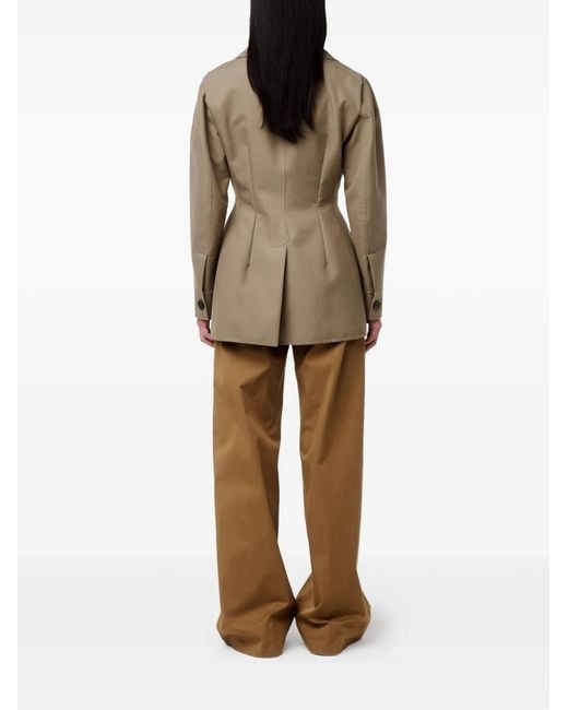 Another Tomorrow Natural Button-Front Jacket