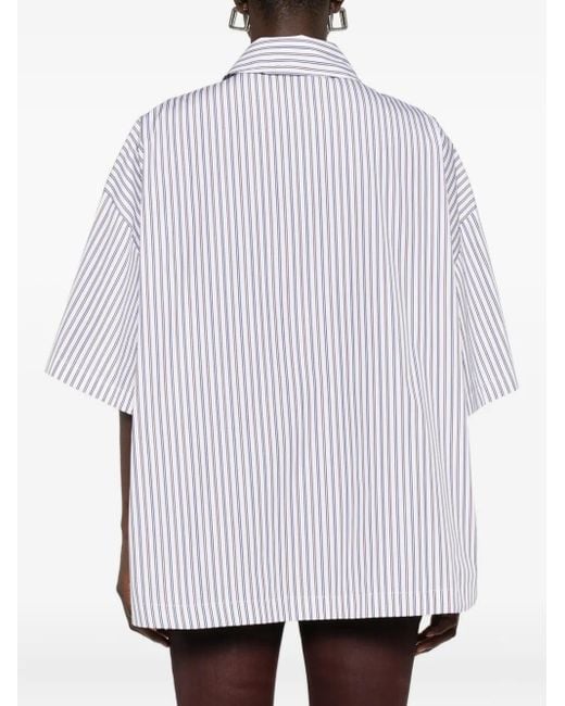 The Attico Gestreept Blouse in het Gray