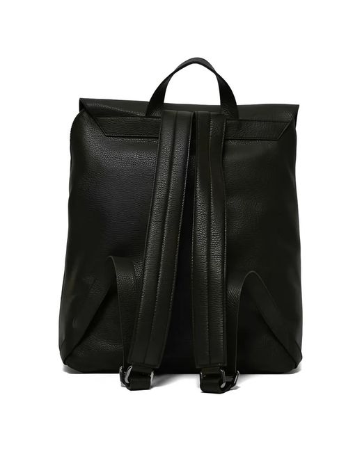Orciani Black Active Micron Pebbled Leather Backpack for men