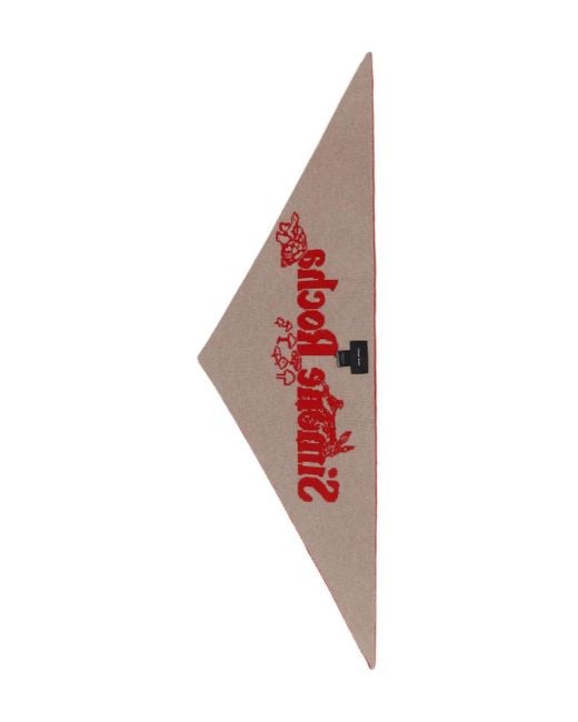 Simone Rocha Red Logo-Jacquard Scarf