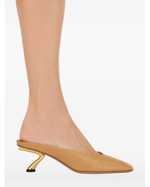 Ferragamo Natural Sculptural Heel Mule