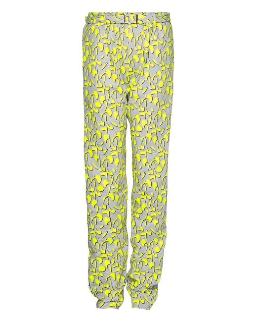 Jil Sander Green Printed Trousers for men