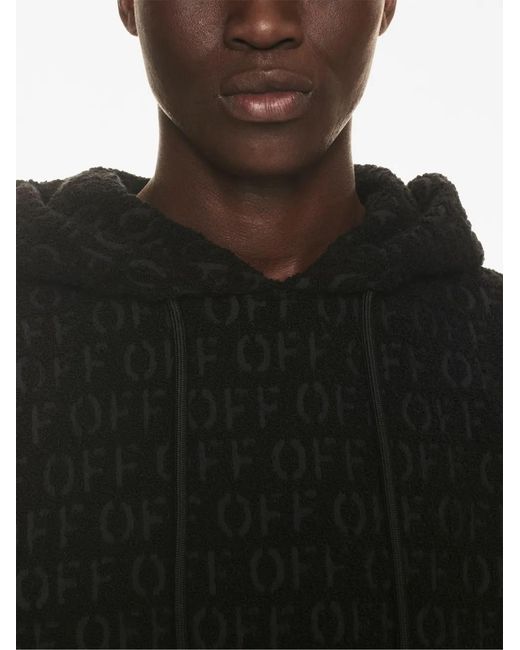 Off-White c/o Virgil Abloh Black Logo Bouclé Hoodie for men