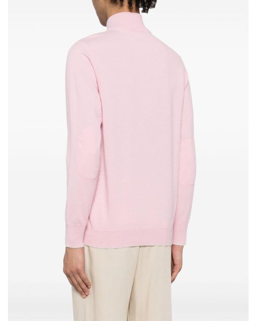 Cardigan con mezza zip Carnaby di N.Peal Cashmere in Pink da Uomo