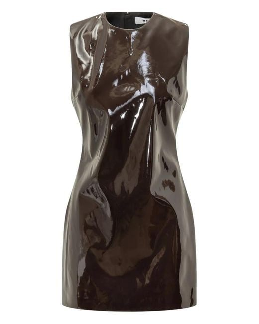 MSGM Brown Round Neck Mini Dress