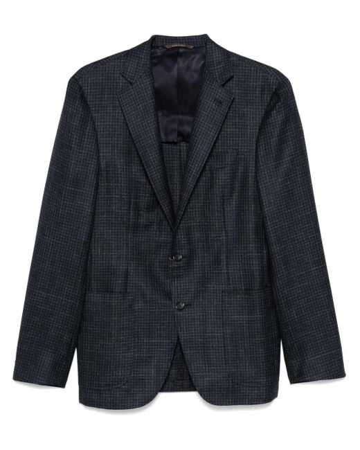 メンズ Canali ハウンドトゥース ジャケット Blue