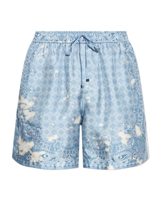 Pantalones cortos con motivo de cachemira Amiri de hombre de color Blue