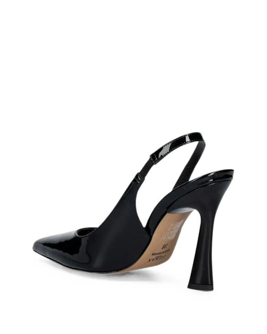 JONAK PARIS Black Dressy Patent-Finish Leather Slingback Pumps