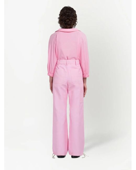 Marni Pink Pants With Embroidered Logo