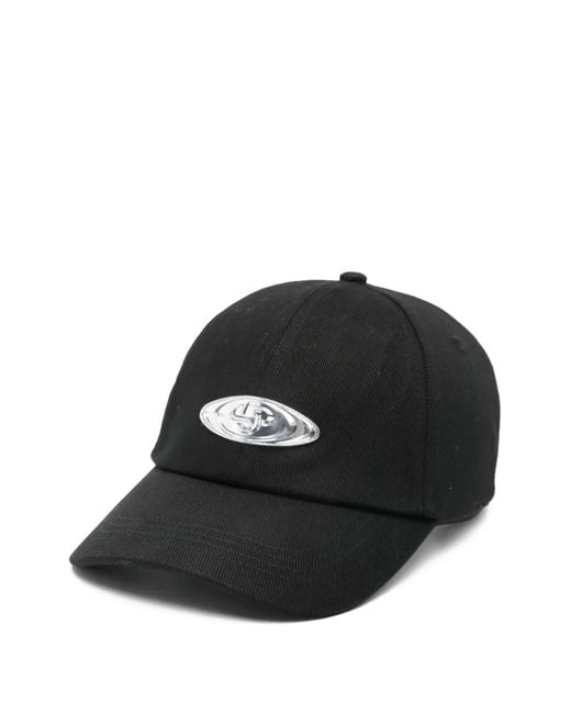 Casablanca Black Warped-Logo Baseball Cap for men