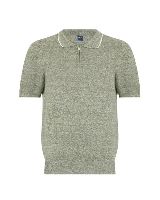 Fedeli Poloshirt Met Ritssluiting in het Green voor heren