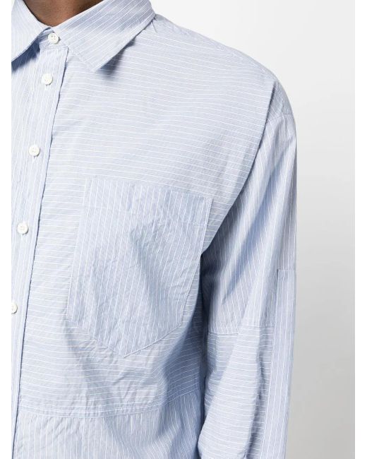 DSquared² Blue Stripe-Pattern Cotton Shirt for men