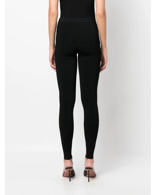 Rabanne Black Logo-Waistband Leggings